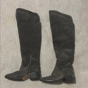 Vince Camuto Black Over the Knee Boots Sleek Leather Design